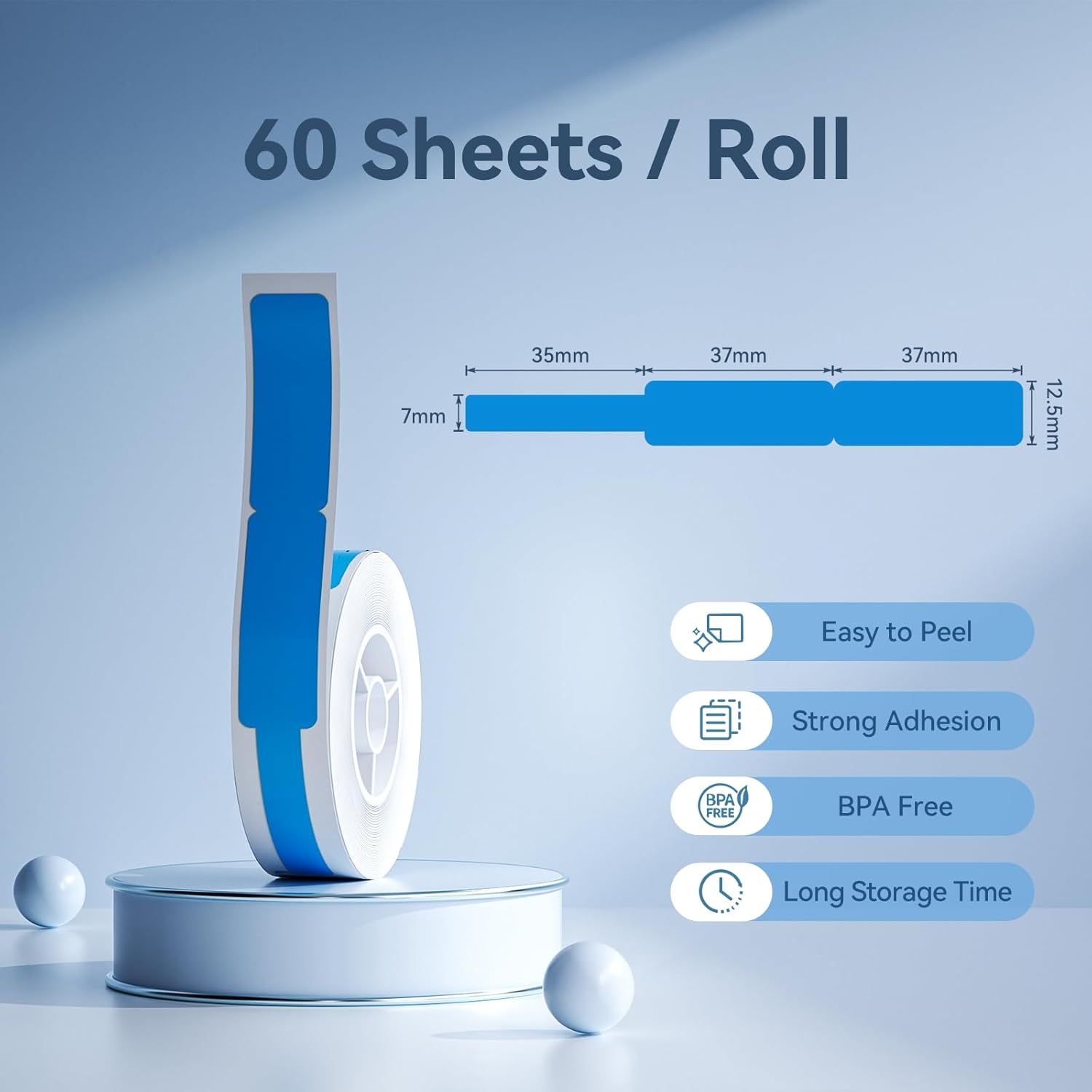 image:imageNIIMBOT Thermal Transfer Labels 055x118 for N1B18 Label Maker PET Material Waterproof and HighTemperature Resistance Long Storage Time White14x30mm190049429blue Cable