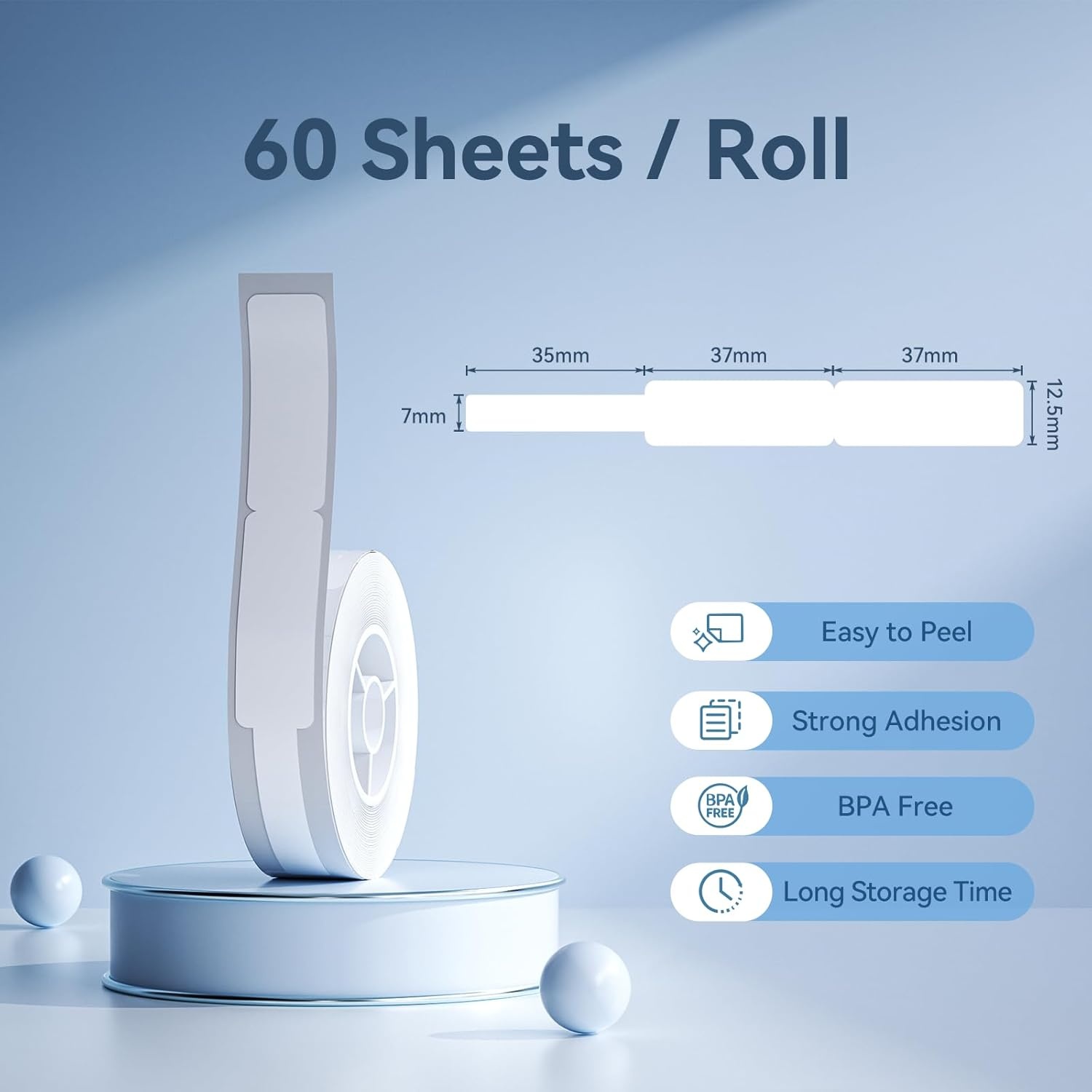 image:imageNIIMBOT Thermal Transfer Labels 055x118 for N1B18 Label Maker PET Material Waterproof and HighTemperature Resistance Long Storage Time White14x30mm190049429white Cable