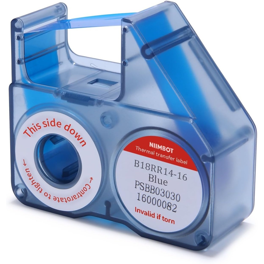 image:imageNIIMBOT Compatible Labeling Ribbon Replacement Refill Tapes for B18N1 Thermal Transfer Label Printer Clear Printing Long Storage Time Up to 16 Meters BlackBlue