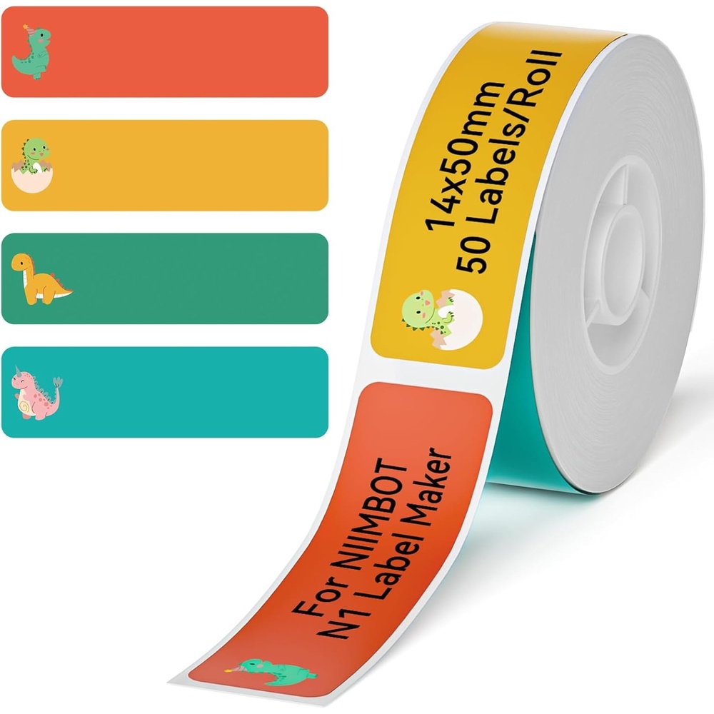 image:imageNIIMBOT Thermal Transfer Labels 055x118 for N1B18 Label Maker PET Material Waterproof and HighTemperature Resistance Long Storage Time White14x30mm190055197dinosaur Name Tag