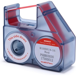 image:imageNIIMBOT Compatible Labeling Ribbon Replacement Refill Tapes for B18N1 Thermal Transfer Label Printer Clear Printing Long Storage Time Up to 16 Meters BlackRed