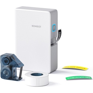 image:imageNIIMBOT N1 Label Maker with Tape Portable Bluetooth Label Printer Support Color Ribbon Printing Mini Sticker Labeler Rechargeable for Home Office Small Business Outdoor Storage White