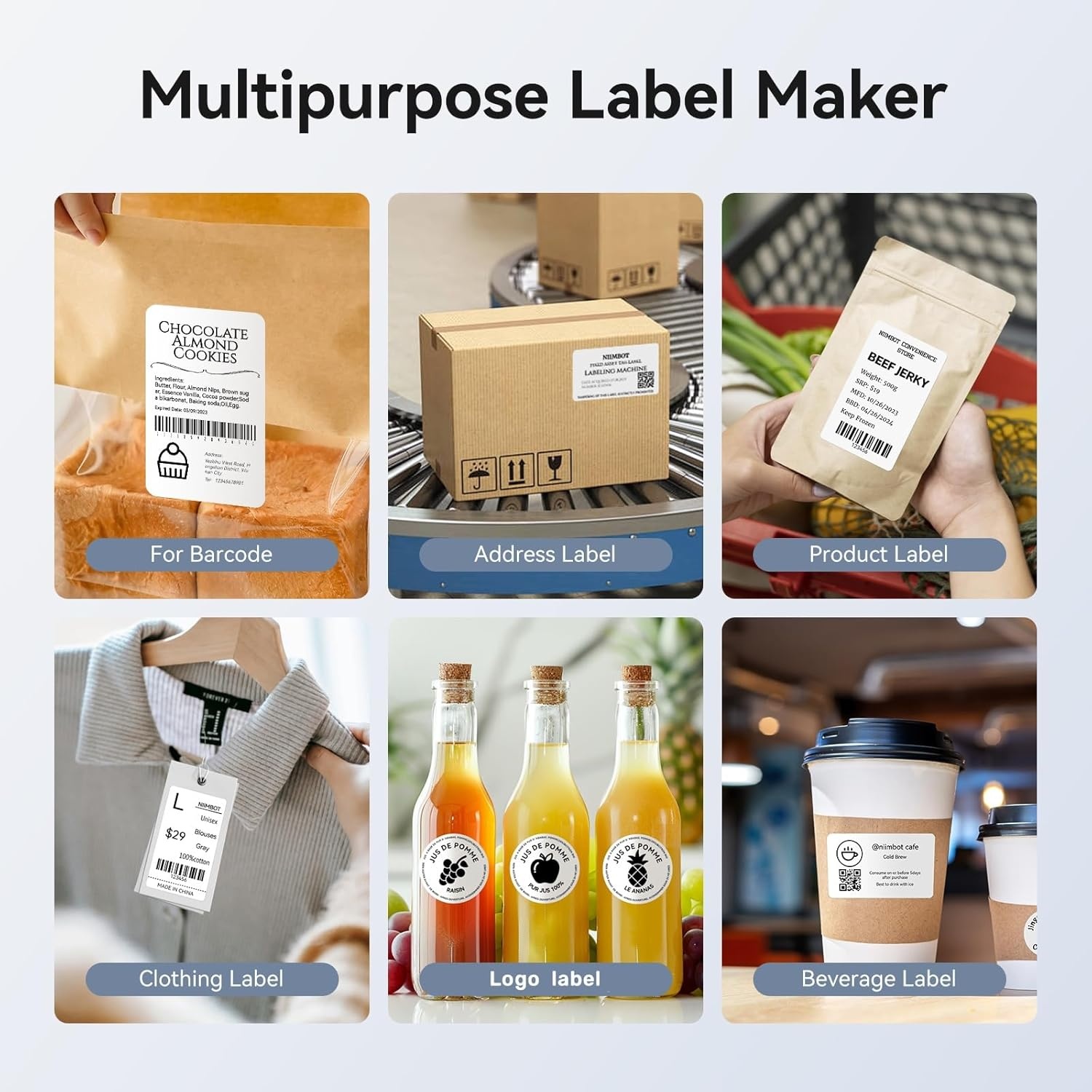 image:imageNIIMBOT B31 Label Maker Portable Label Printer for Small Business Support 0783 Label Width for Barcode Address Logo Tag Labeling Thermal Sticker Maker Compatible with Smartphones amp PCBlue