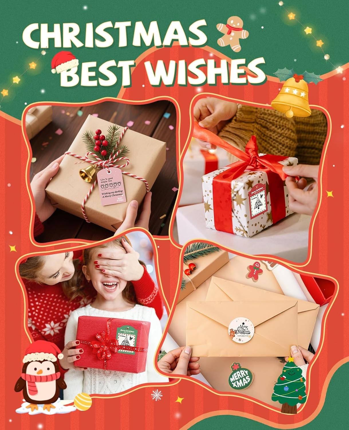 image:imageNIIMBOT Christmas Labels for B1 B21 B21PRO Label Maker 17 x 53 43x135mm Printer Labels Sticker Labels for Christmas Gifts42x68mmsantas Joy