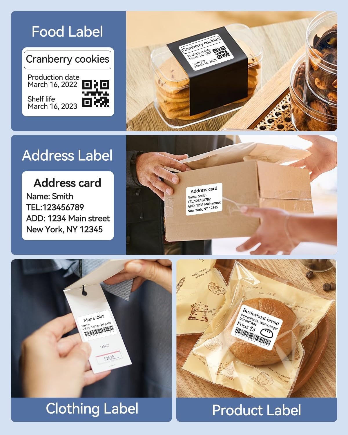 image:imageNIIMBOT Label Maker Tape White Label Print Paper Compatible for NIIMBOT B3S B21 Thermal Sticker Paper 197 x 118 Waterproof Labeling Tape Replacement 230 LabelsRoll WhiteWhite