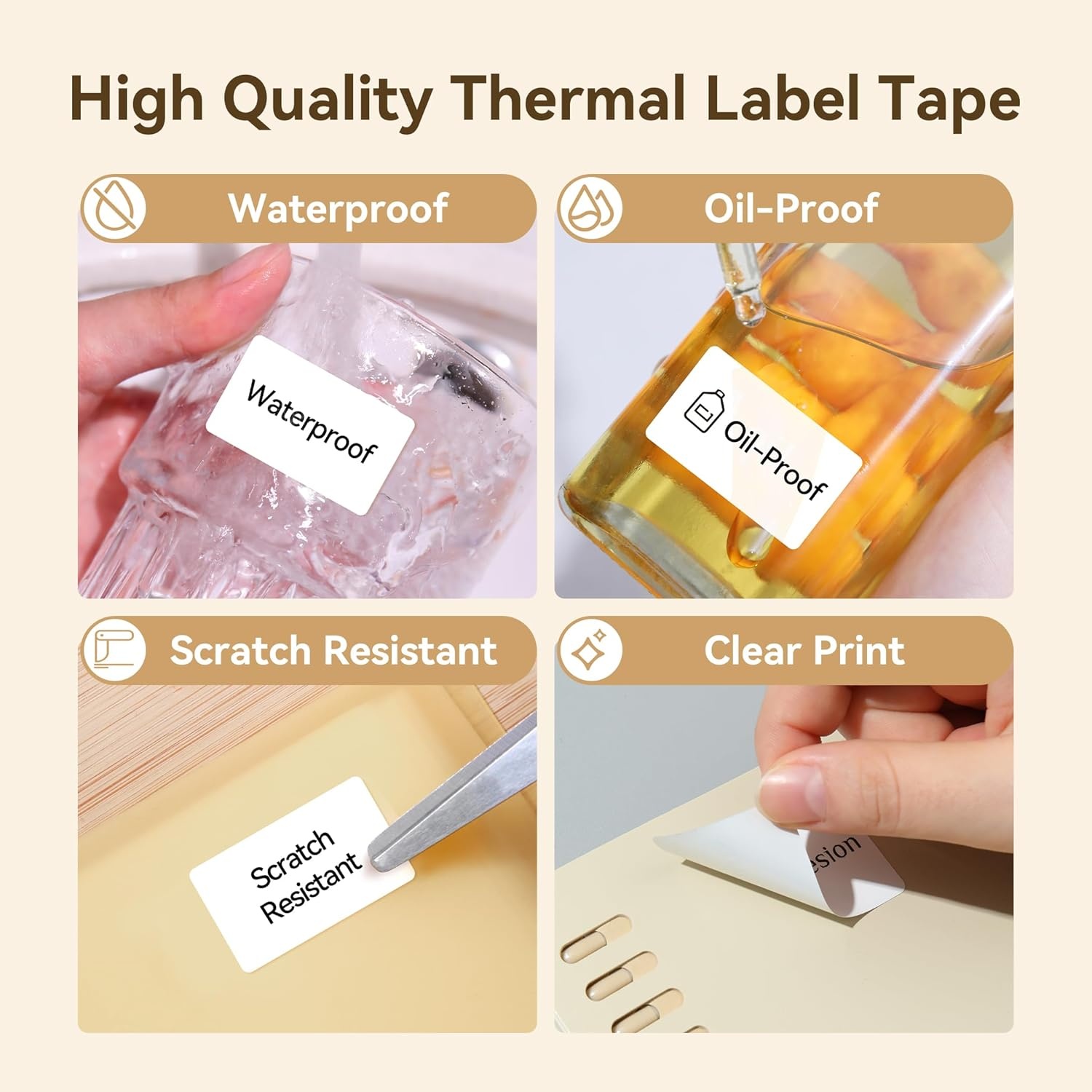 image:imageNIIMBOT Label Maker Tape White Label Print Paper Compatible for NIIMBOT B3S B21 Thermal Sticker Paper 197 x 118 Waterproof Labeling Tape Replacement 230 LabelsRoll WhiteWhite