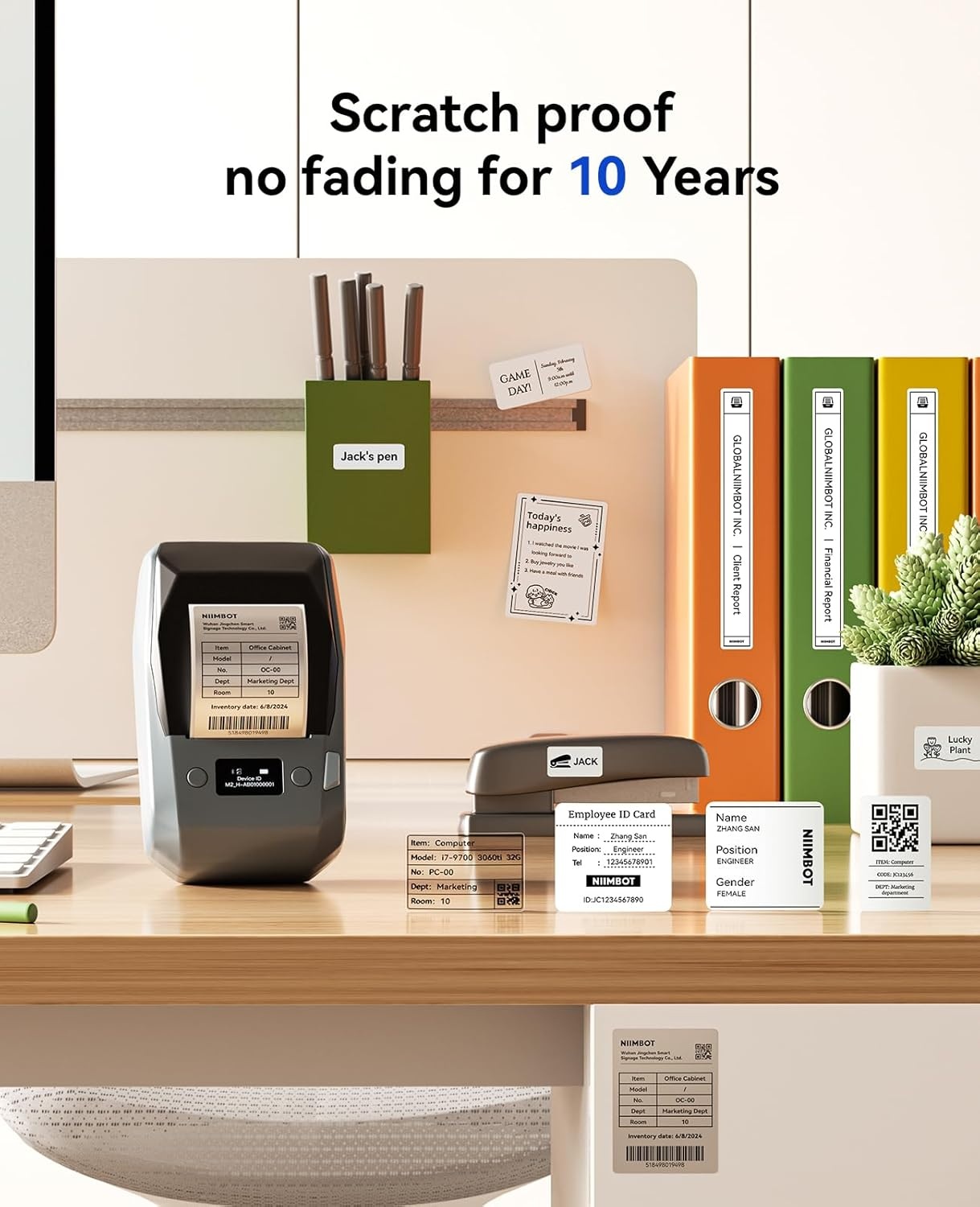 image:imageNIIMBOT Label Maker for Plant Labels M2 Bluetooth Label Printer with Black Ribbon Cartridge and White Labels 300 DPI Compatible with 7 Android 3 iOS PC