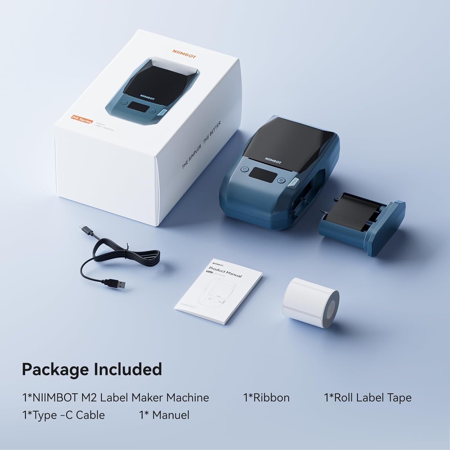 image:imageNIIMBOT M2 2 Inch Thermal Transfer Label Maker 300DPI Bluetooth Label Printer Label Maker Machine for Office Garden Lab Outdoor Equipment Cable Jewelry 810 Years Duration for Label No Fade