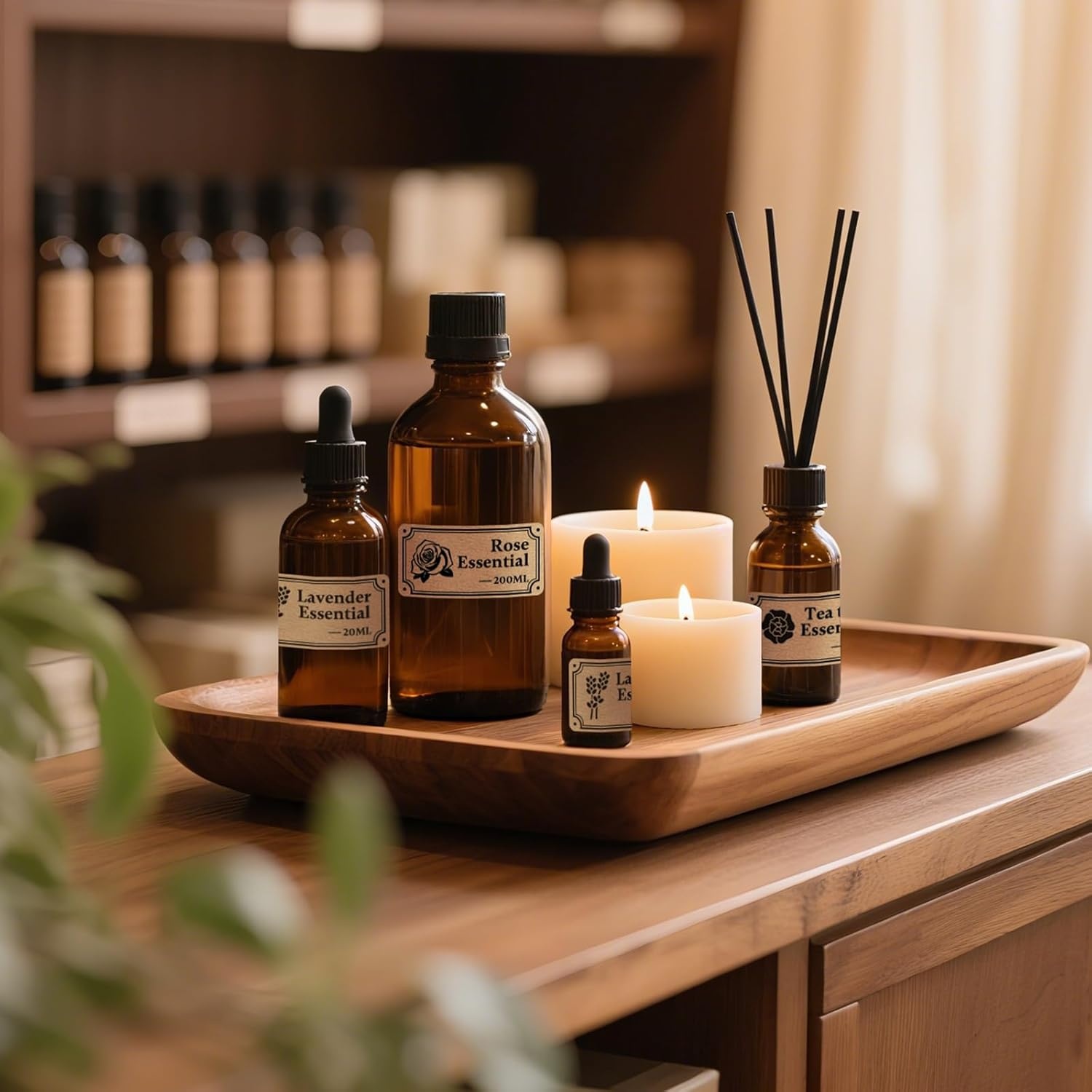 image:imageNIIMBOT M2M3 SelfLaminating Label Sticker 059197 for Small Business Home Essential Oils Perfumes Cosmetics Sample Bottles Waterproof OilProof Wear and Scratch Resistant BlackKraft Brown