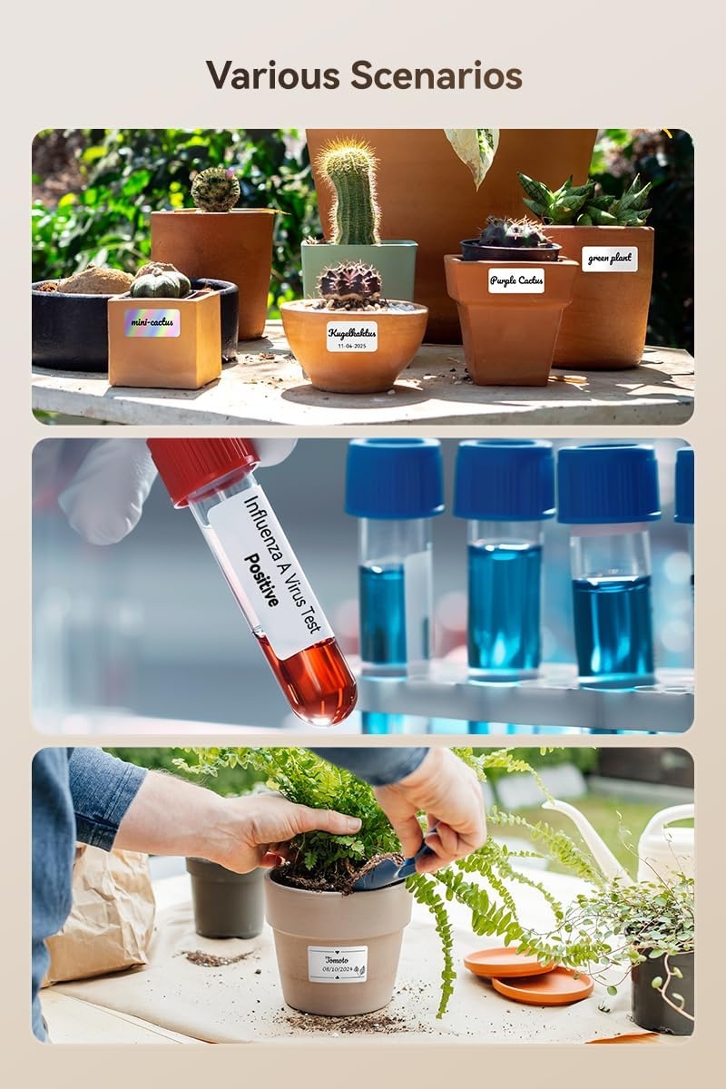 image:imageNIIMBOT M2M3 Thermal Transfer Labels 196 x 275 50x70mm Only for M2M3 Label Maker PET Material Waterproof and HighTemperature Resistance Long Storage Time4020MM Hologram