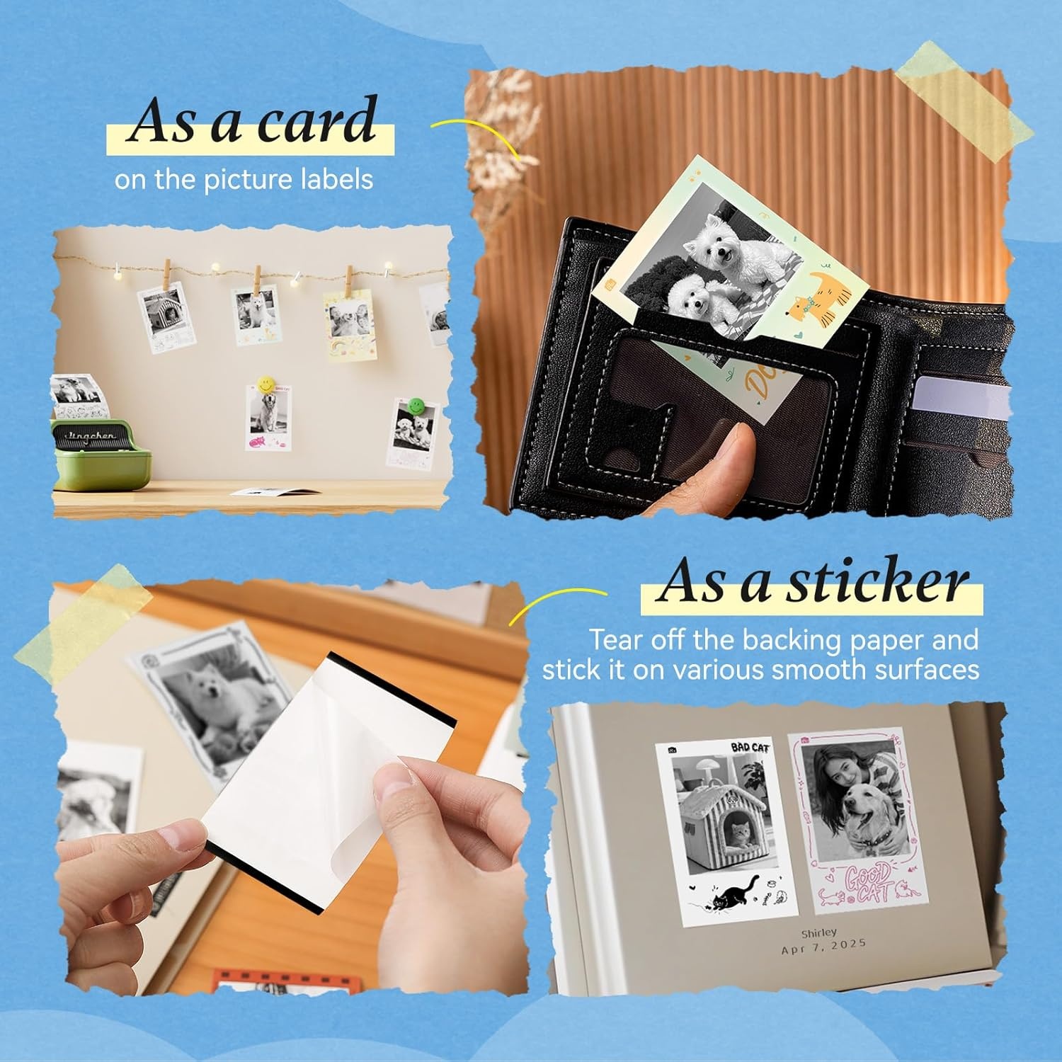 image:imageNIIMBOT Photo Papers Only Compatible with Pro Series Label Makers 2x32 50x80mm Hallowen Labels Sticker Labels for Trick or Treat21x3454x86mmbad Cat