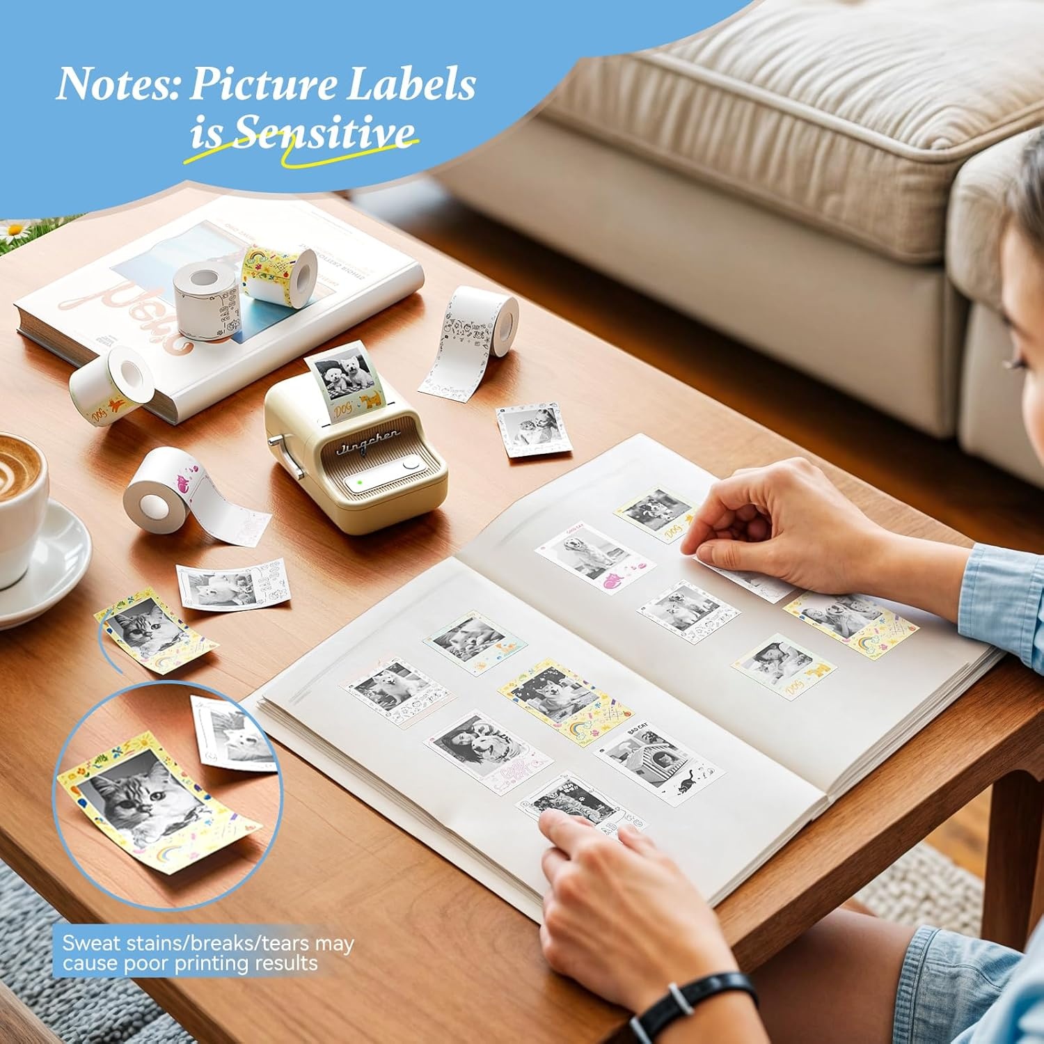 image:imageNIIMBOT Photo Papers Only Compatible with Pro Series Label Makers 2x32 50x80mm Hallowen Labels Sticker Labels for Trick or Treat21x3454x86mmbad Cat