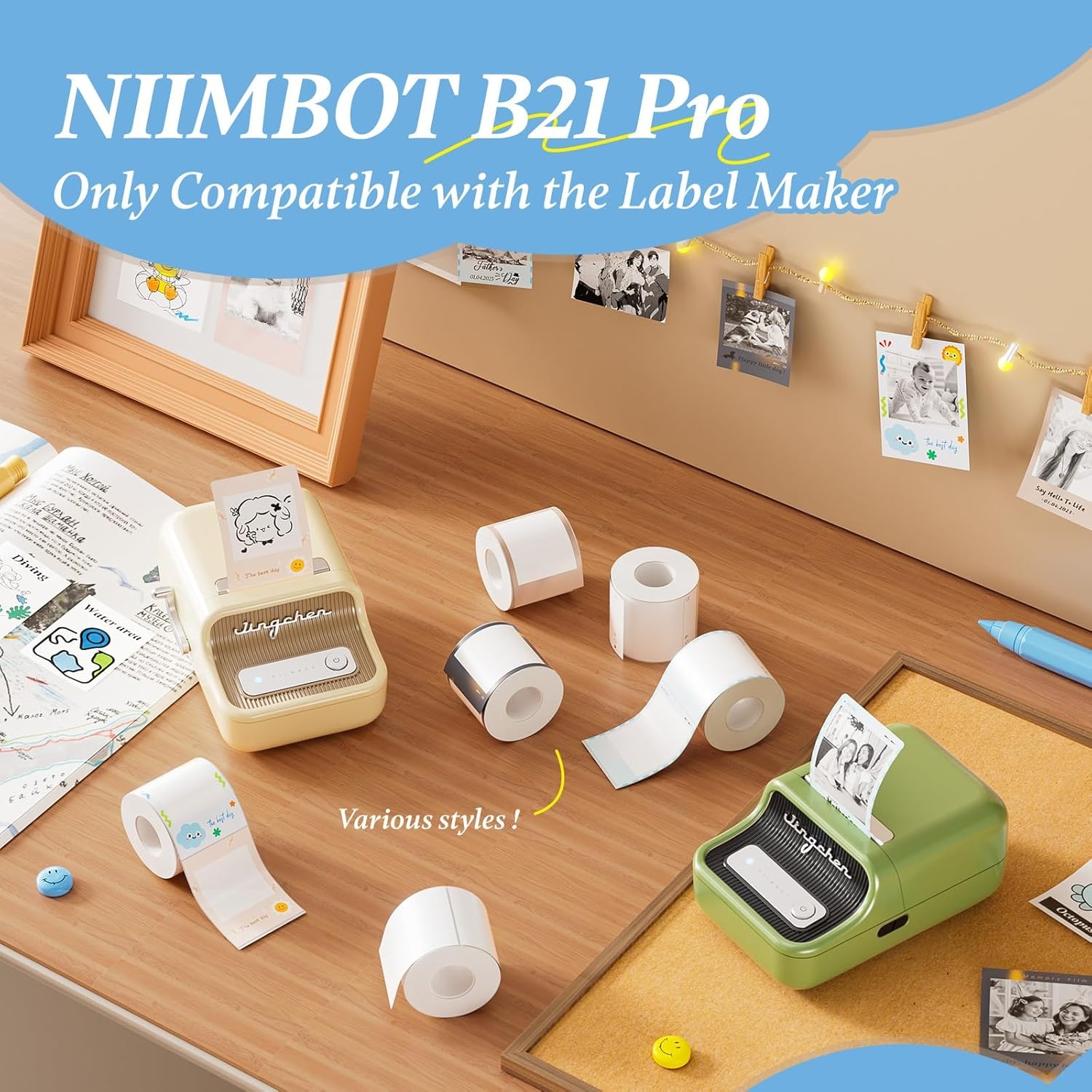 image:imageNIIMBOT Photo Papers Only Compatible with Pro Series Label Makers 2x32 50x80mm Hallowen Labels Sticker Labels for Trick or TreatBest Day