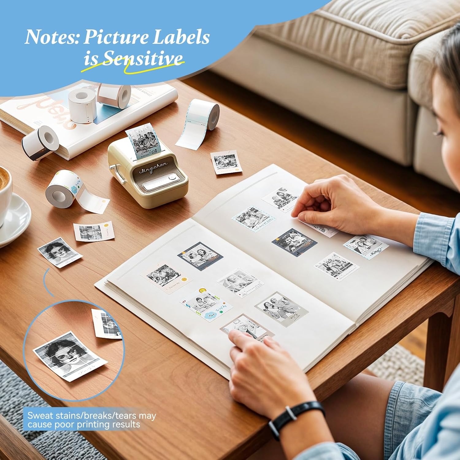 image:imageNIIMBOT Photo Papers Only Compatible with Pro Series Label Makers 2x32 50x80mm Hallowen Labels Sticker Labels for Trick or TreatBest Day