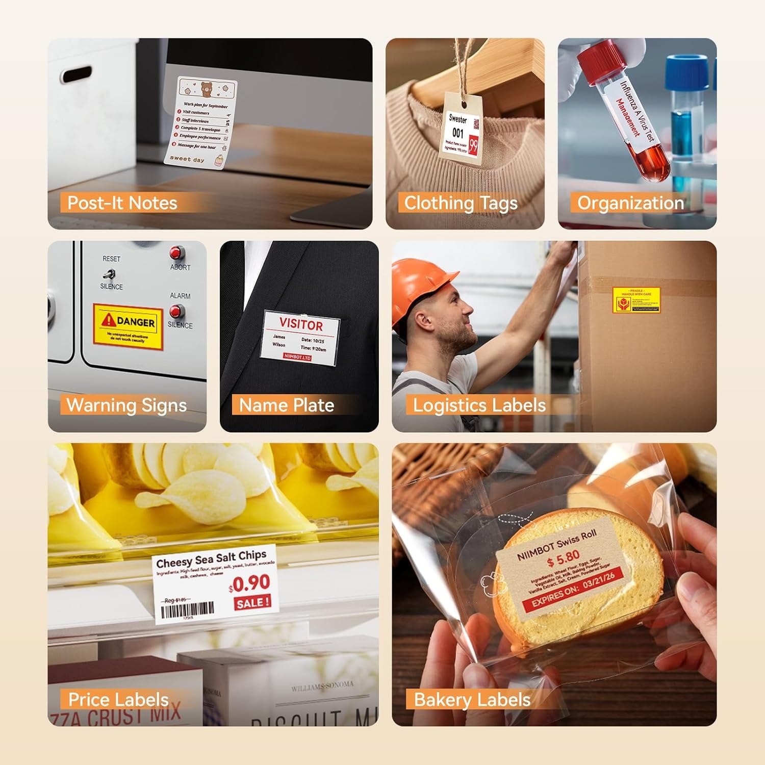 image:imageNIIMBOT Photo Papers Only Compatible with Pro Series Label Makers 2x32 50x80mm Hallowen Labels Sticker Labels for Trick or TreatPro3 Roll Labels