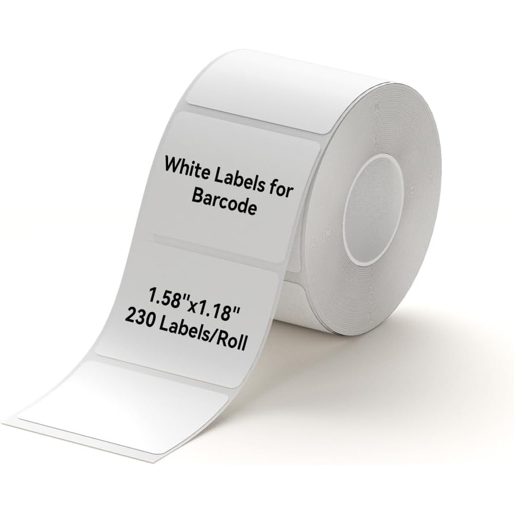 image:imageNIIMBOT Label Maker Tape White Label Print Paper Compatible for NIIMBOT B3S B21 Thermal Sticker Paper 197 x 118 Waterproof Labeling Tape Replacement 230 LabelsRoll WhiteWhite
