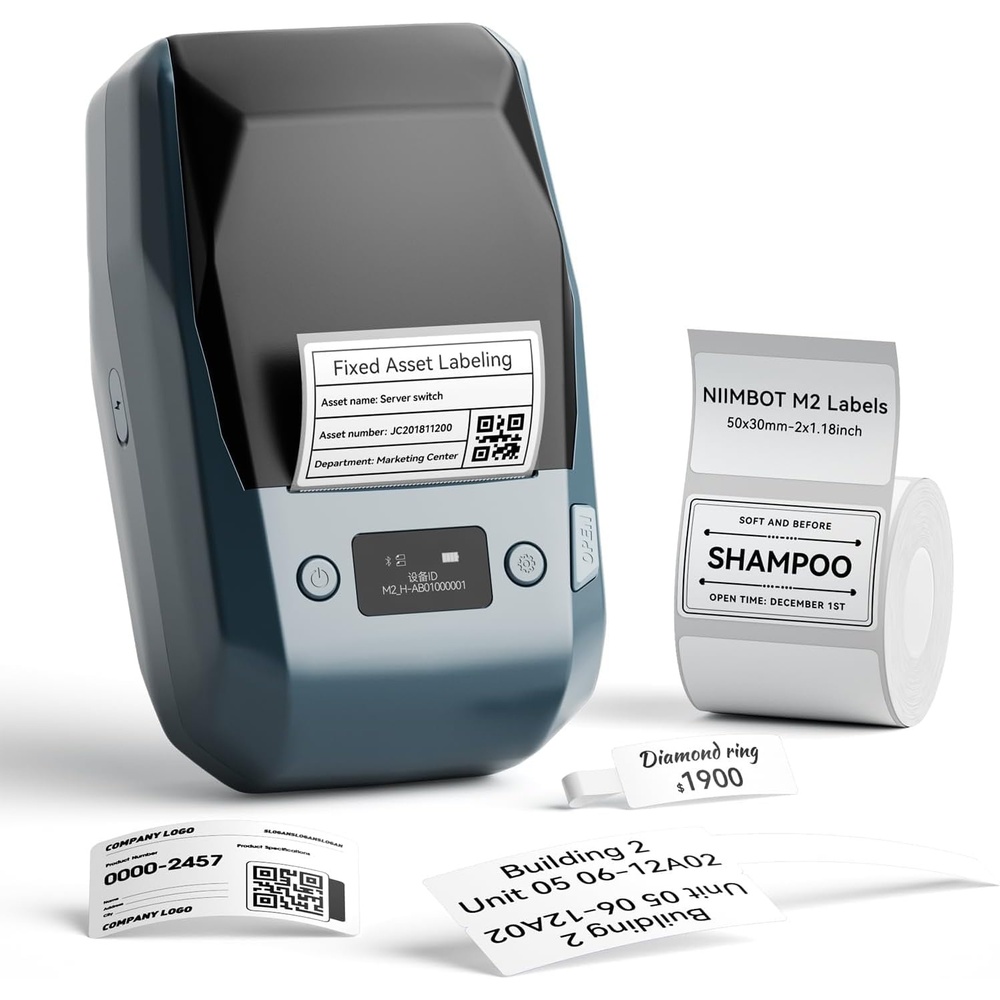 image:imageNIIMBOT M2 2 Inch Thermal Transfer Label Maker 300DPI Bluetooth Label Printer Label Maker Machine for Office Garden Lab Outdoor Equipment Cable Jewelry 810 Years Duration for Label No Fade