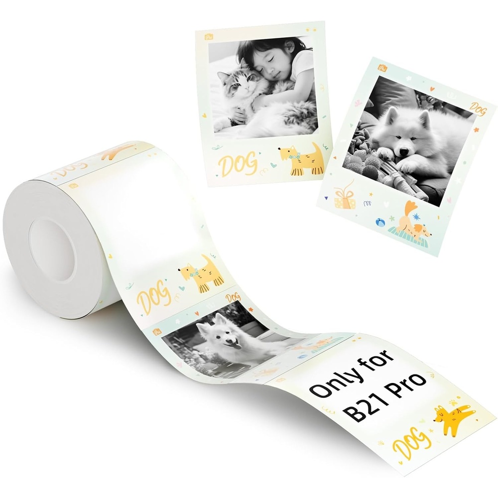 image:imageNIIMBOT Photo Papers Only Compatible with Pro Series Label Makers 2x32 50x80mm Hallowen Labels Sticker Labels for Trick or Treat21x2654x67mmdog