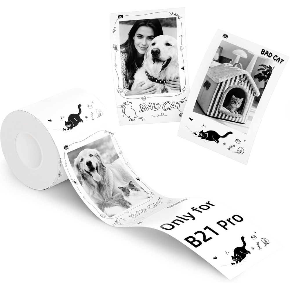 image:imageNIIMBOT Photo Papers Only Compatible with Pro Series Label Makers 2x32 50x80mm Hallowen Labels Sticker Labels for Trick or Treat21x3454x86mmbad Cat