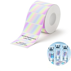image:imageNIIMBOT M2M3 SelfLaminating Label Sticker 059197 for Small Business Home Essential Oils Perfumes Cosmetics Sample Bottles Waterproof OilProof Wear and Scratch Resistant BlackHologram