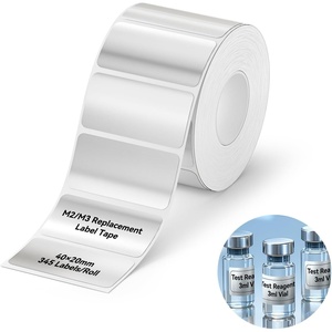 image:imageNIIMBOT M2M3 SelfLaminating Label Sticker 059197 for Small Business Home Essential Oils Perfumes Cosmetics Sample Bottles Waterproof OilProof Wear and Scratch Resistant BlackSilver