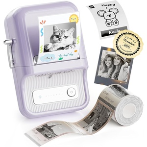 image:imageNIIMBOT Sticker Printer B21 Pro Portabel Sticker Maker Bluetooth Label Maker 300DPI HD Label Printer for Photos Notes Study Graphics Memo Maker50x30mm LabelWhitePurple