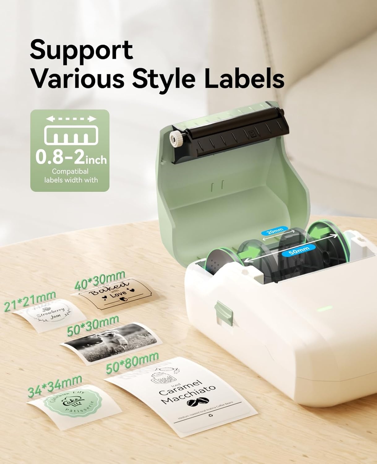 image:imageNIIMBOT B1 Label Maker Machine Thermal Label Printer Easy to Use for Office Home Business Came with 3 Roll White LabelsBlueGreen
