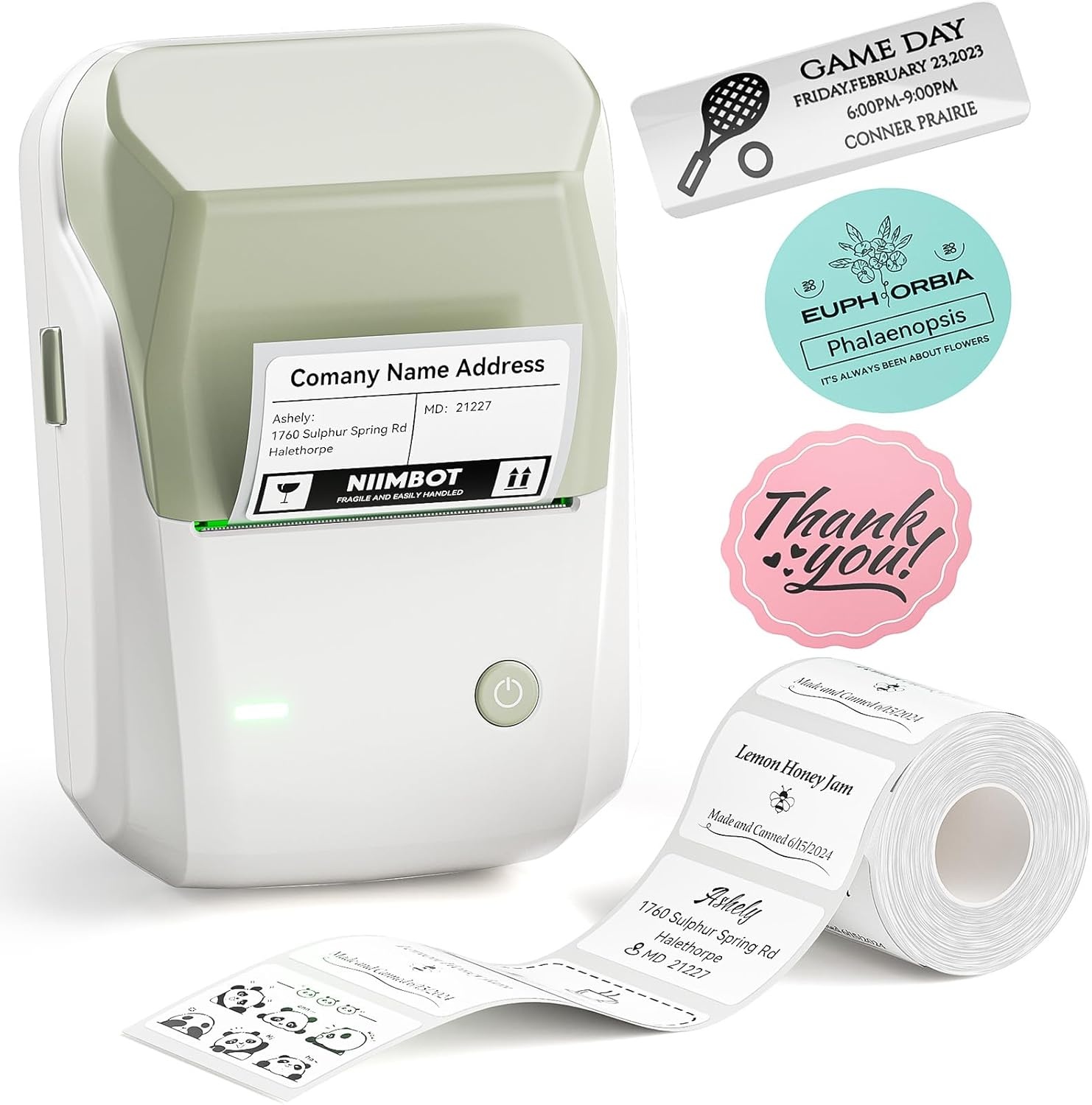 image:imageNIIMBOT B1 Label Maker Machine Thermal Label Printer Easy to Use for Office Home Business Came with 3 Roll White LabelsBlueGreen