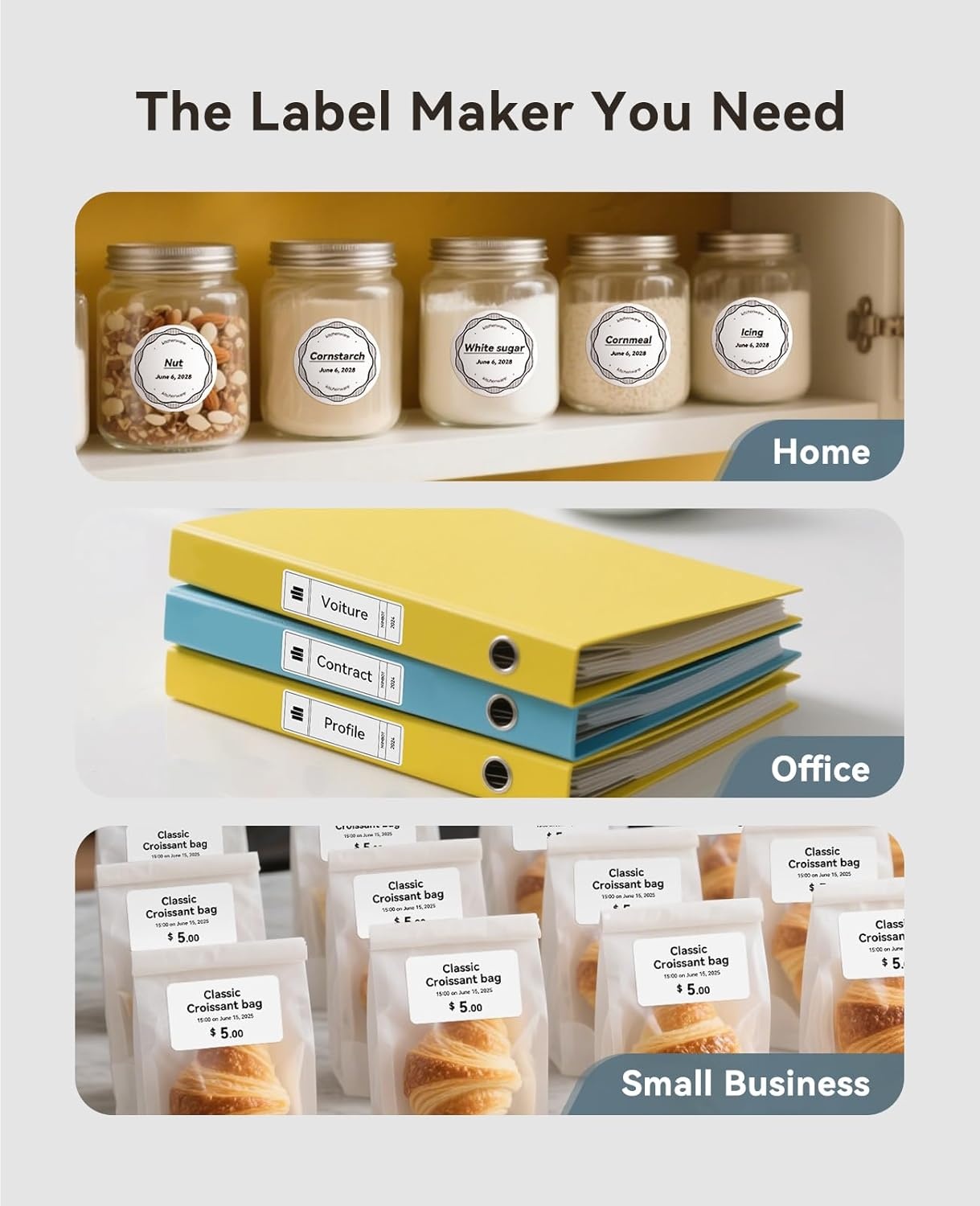 image:imageNIIMBOT B1 Label Maker Machine with Tape 2 Inch Portable Sticker Printer for Home School amp Small Business Compatible with Phones amp PC Gray WhiteBlue