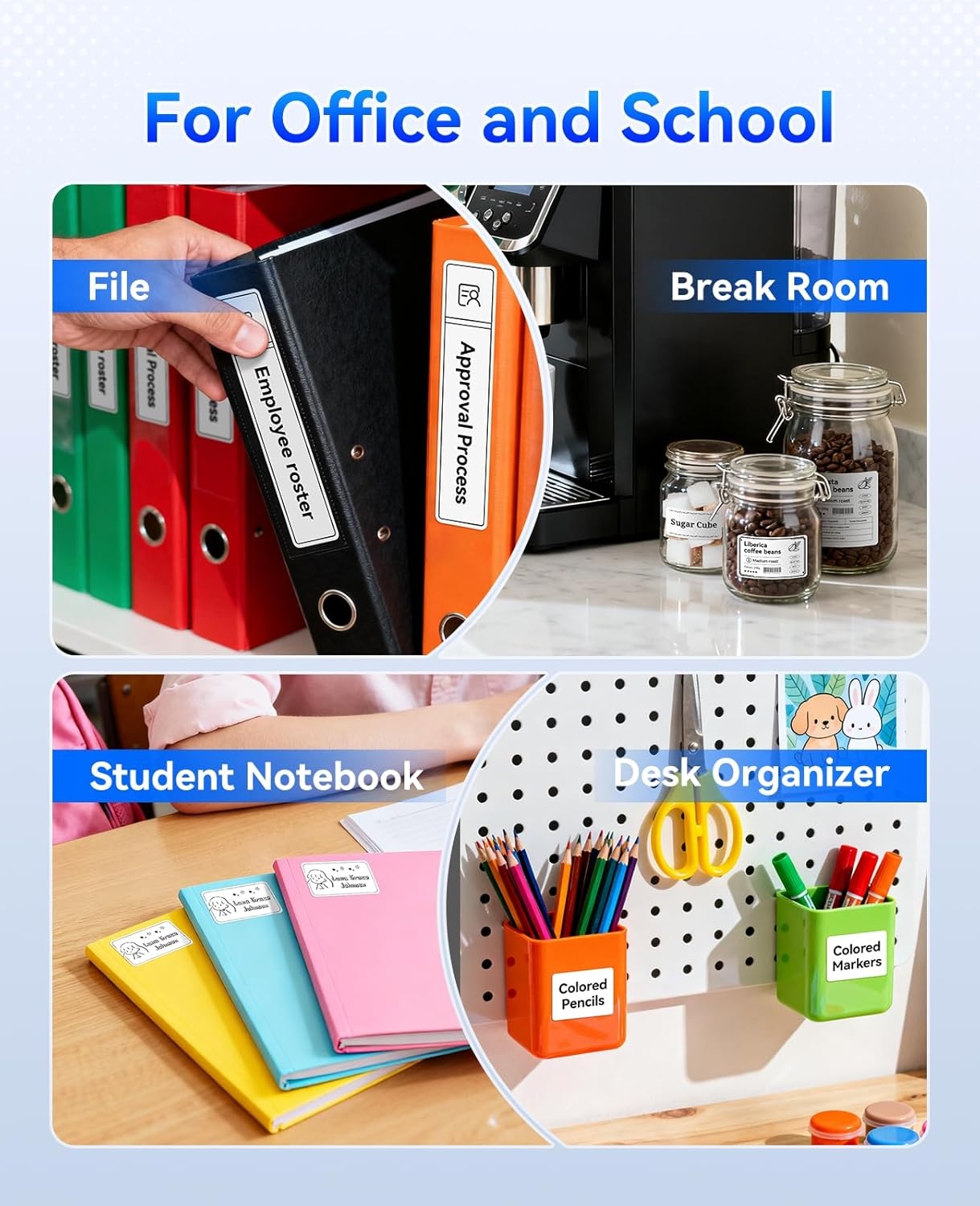 image:imageNIIMBOT B1 Label Maker with Tapes2 Inch Portable Thermal Label Printer for Home Office School Small Business Address Clothing Crafts RetailSupport Smartphones amp PCSky BlueSilver black