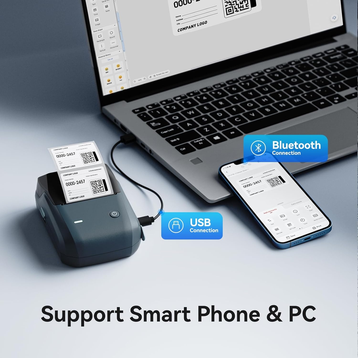 image:imageNIIMBOT B1 Label Maker with Tapes2 Inch Portable Thermal Label Printer for Home Office School Small Business Address Clothing Crafts RetailSupport Smartphones amp PCSky BlueDark blue