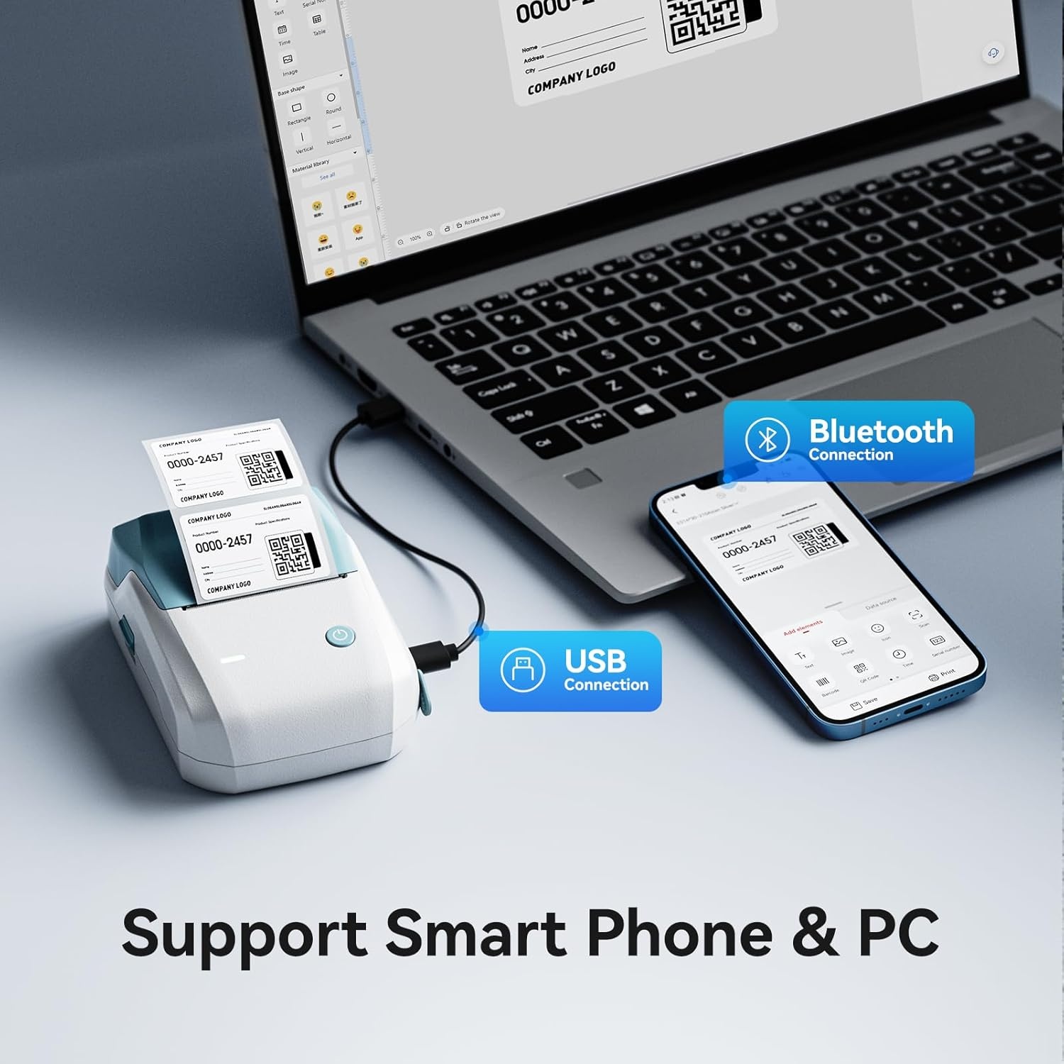 image:imageNIIMBOT B1 Label Maker with Tapes2 Inch Portable Thermal Label Printer for Home Office School Small Business Address Clothing Crafts RetailSupport Smartphones amp PCSky BlueSky blue