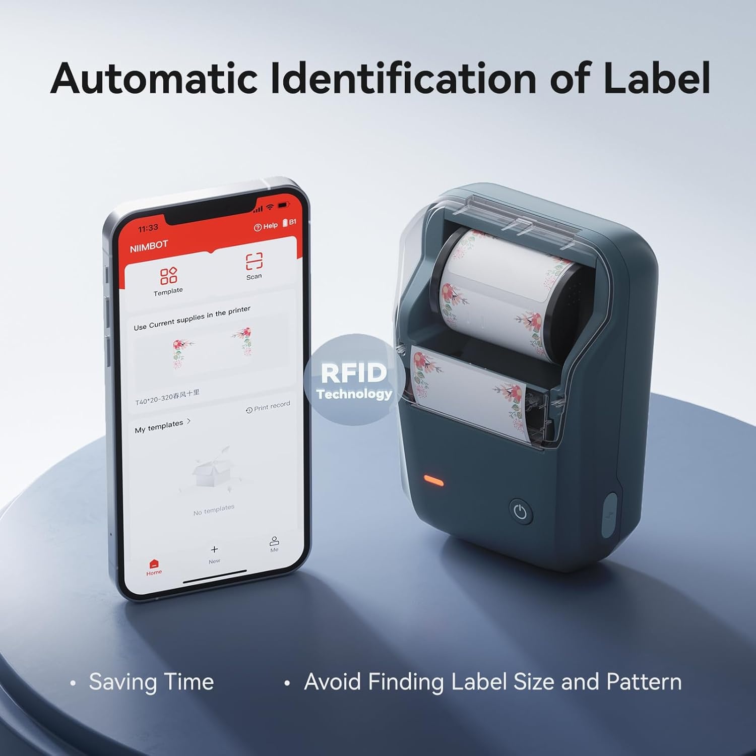image:imageNIIMBOT B1 Label Maker with Tapes2 Inch Portable Thermal Label Printer for Home Office School Small Business Address Clothing Crafts RetailSupport Smartphones amp PCSky BlueDark blue