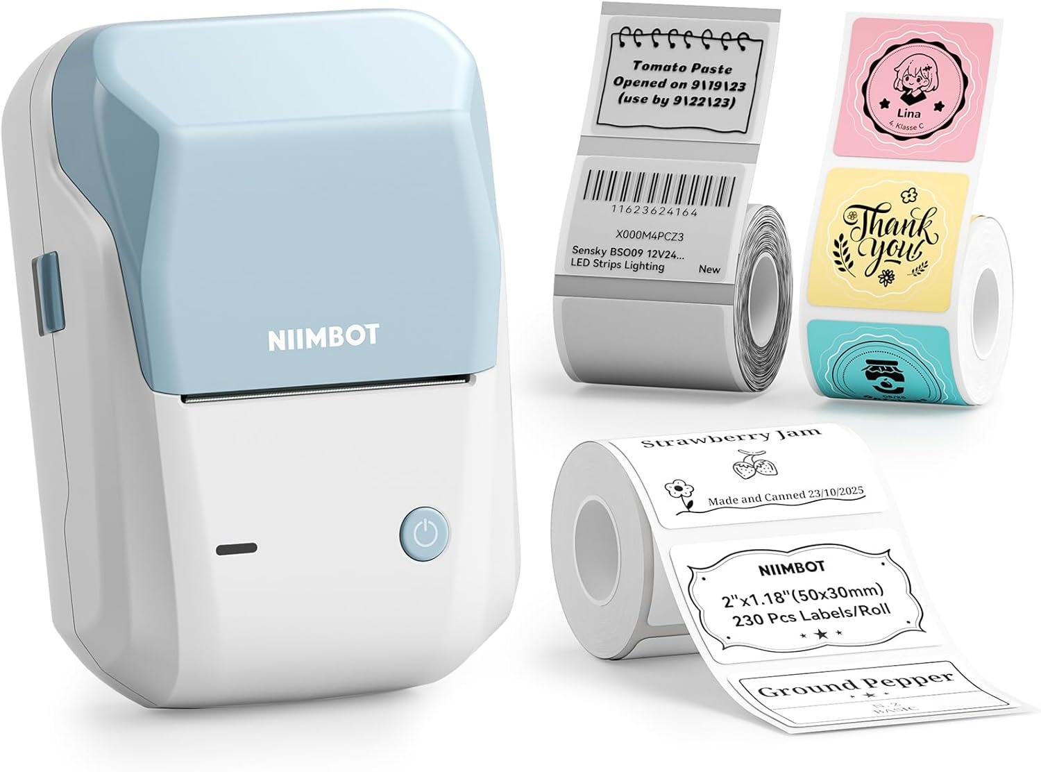 image:imageNIIMBOT B1 Label Maker with Tapes2 Inch Portable Thermal Label Printer for Home Office School Small Business Address Clothing Crafts RetailSupport Smartphones amp PCSky BlueSky blue