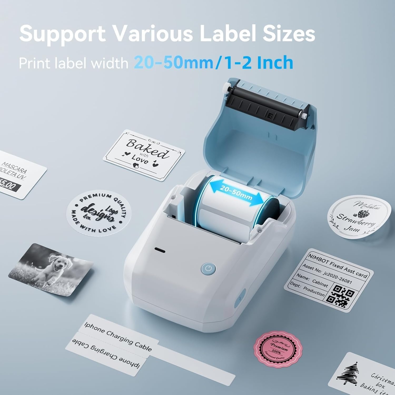 image:imageNIIMBOT B1 Label Maker with Tapes2 Inch Portable Thermal Label Printer for Home Office School Small Business Address Clothing Crafts RetailSupport Smartphones amp PCSky BlueSky blue