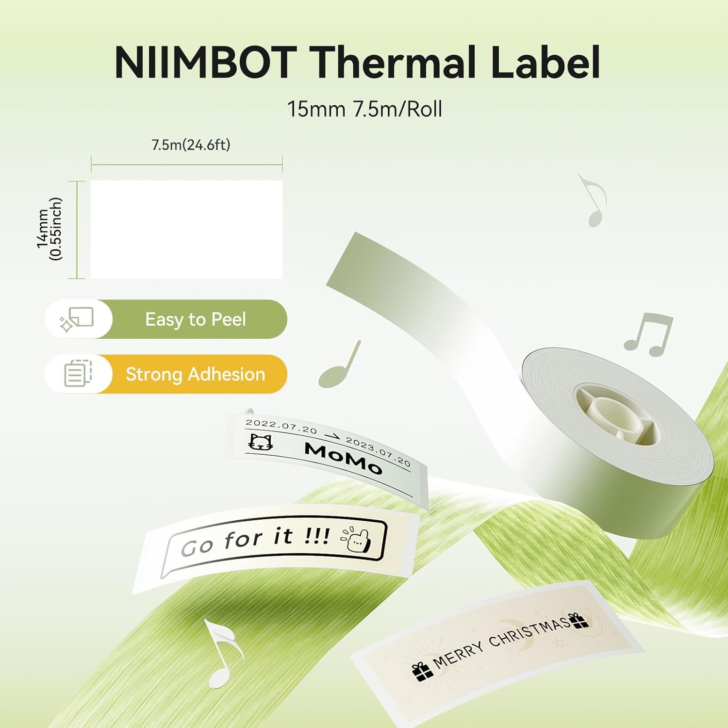 image:imageNIIMBOT Continuous Label Tape Compatible with NIIMBOT H1S Label Maker Long Sticker Thermal Paper SelfAdhesive Label Tape Label Width 05915mm246FT Long Tape