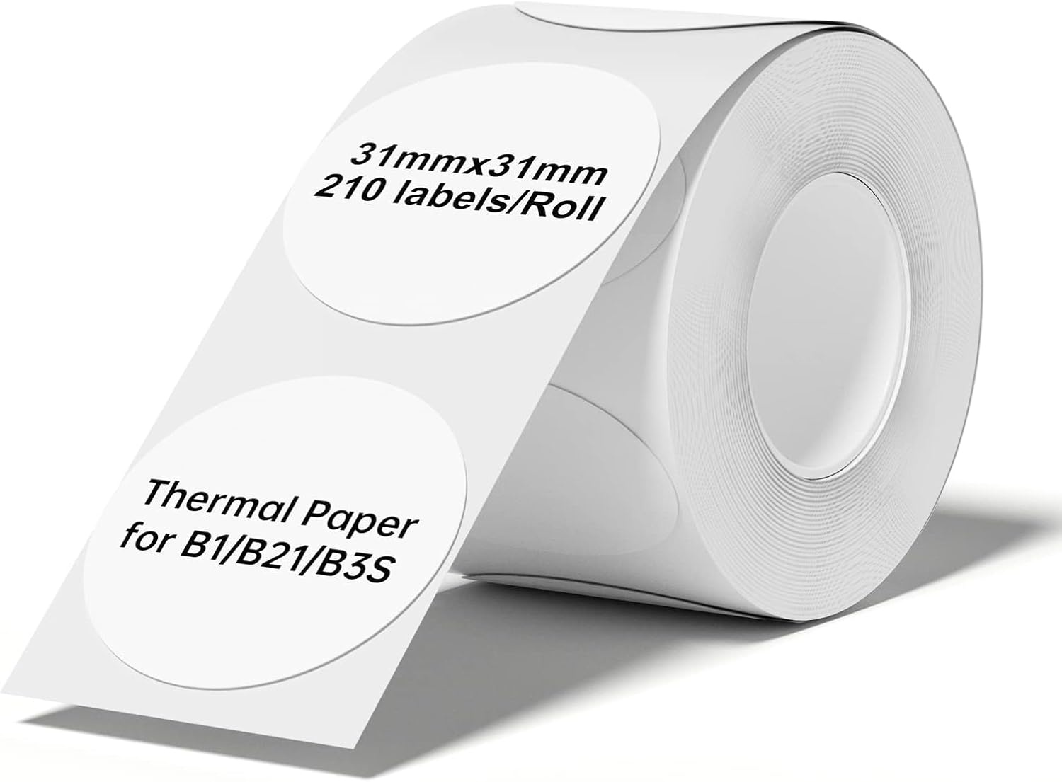 image:imageNIIMBOT Labels for B21B1B2 Label Printer Thermal Stickers 122 x 12231x31mm Waterproof OilProof Label Tape 1 Roll of 210 Round Sticker LabelsWhite Round12 X 12