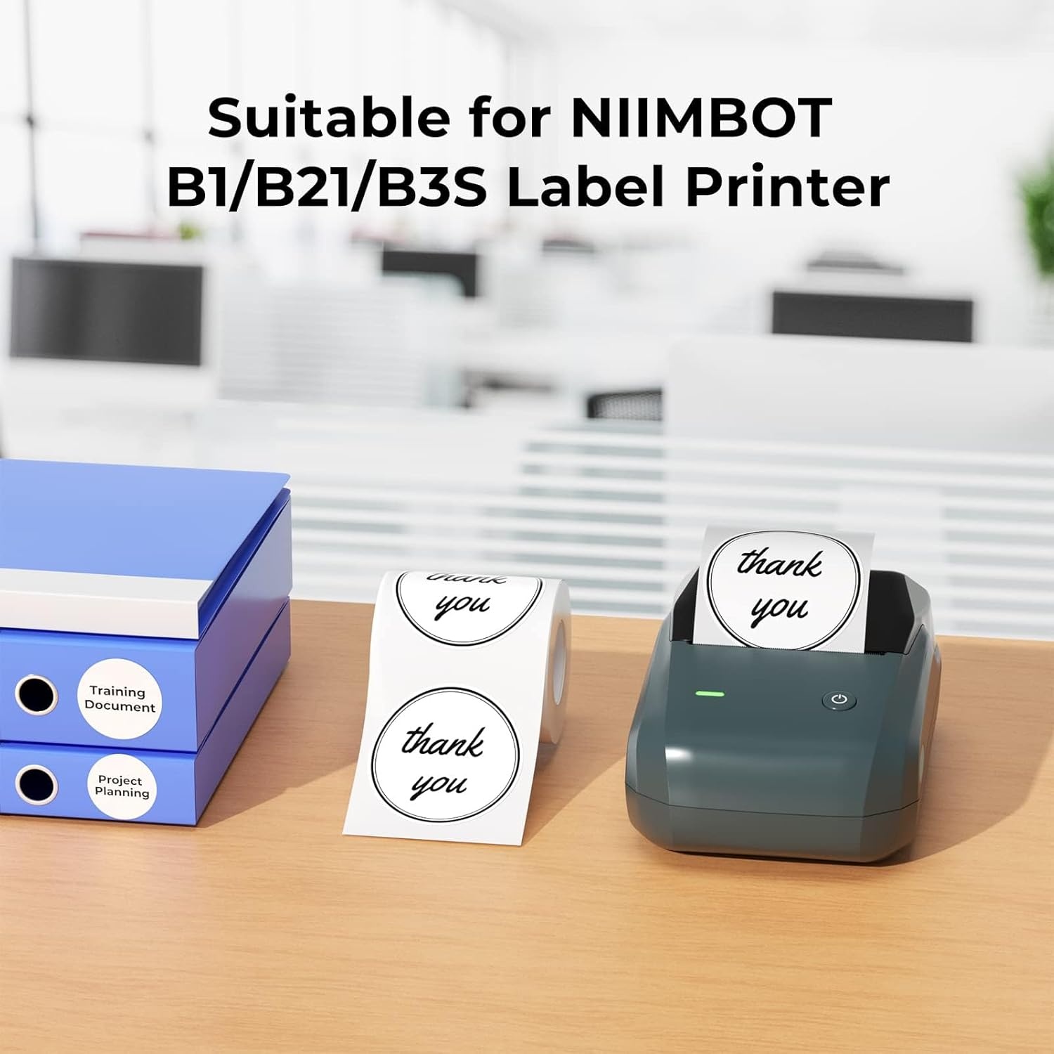 image:imageNIIMBOT Labels for B21B1B2 Label Printer Thermal Stickers 122 x 12231x31mm Waterproof OilProof Label Tape 1 Roll of 210 Round Sticker LabelsWhite Round12 X 12