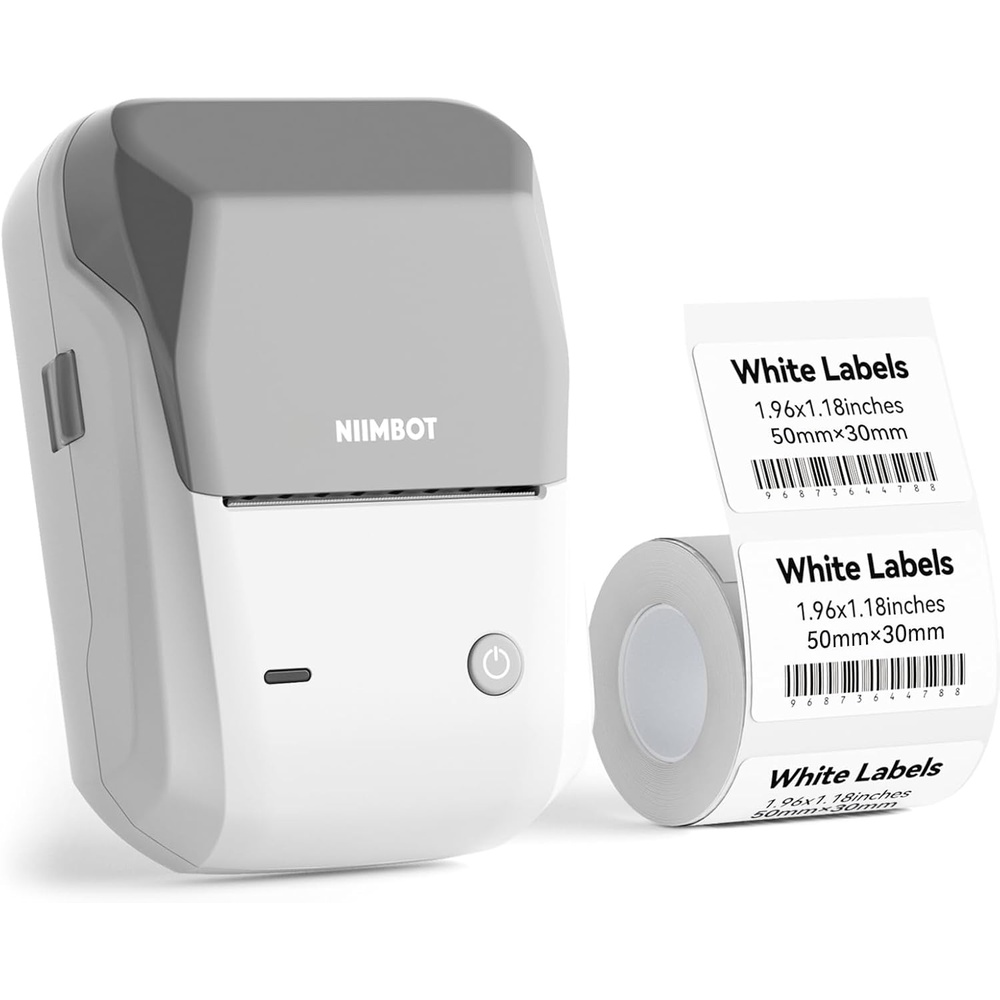 image:imageNIIMBOT B1 Label Maker Machine with Tape 2 Inch Portable Sticker Printer for Home School amp Small Business Compatible with Phones amp PC Gray WhiteGray White