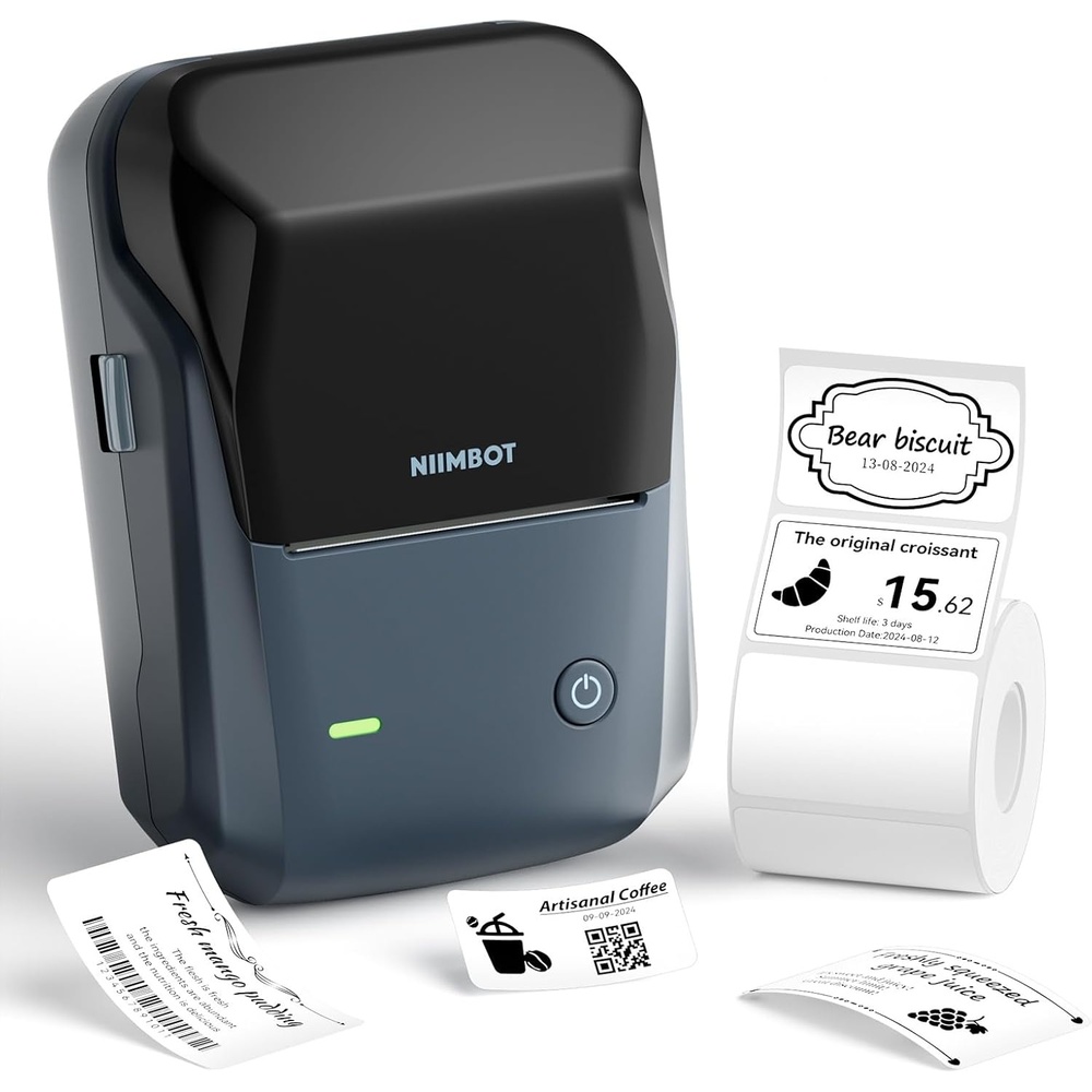 image:imageNIIMBOT B1 Label Maker with Tapes2 Inch Portable Thermal Label Printer for Home Office School Small Business Address Clothing Crafts RetailSupport Smartphones amp PCSky BlueDark blue
