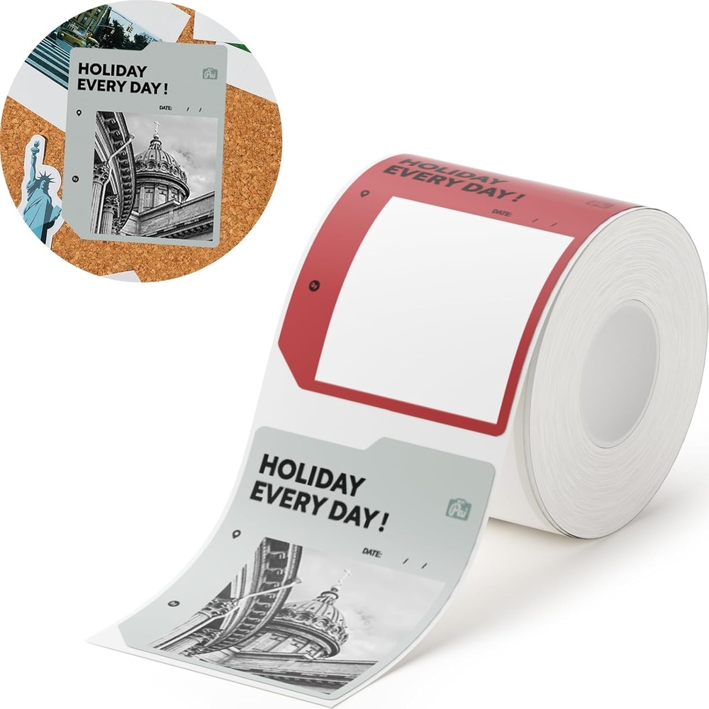 image:imageNIIMBOT Photo Label only for B21 Pro Label Printer 21x26in 54x67mm Thermal Photo Paper Waterproof Sticker Card for Scrapbook DIY Best Years2X25Sunlit Flight