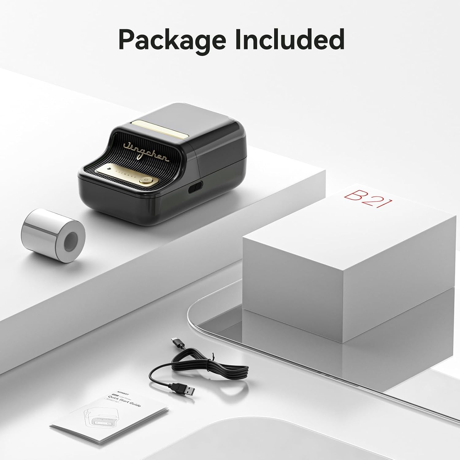 image:imageNIIMBOT B21 Label Maker Portable Bluetooth Label Printer for Small Business Sticker Maker with Tape for Gift Barcode Clothing Retail Bakery Mailing Candles Jewelry Craft Organizing BlackBlack