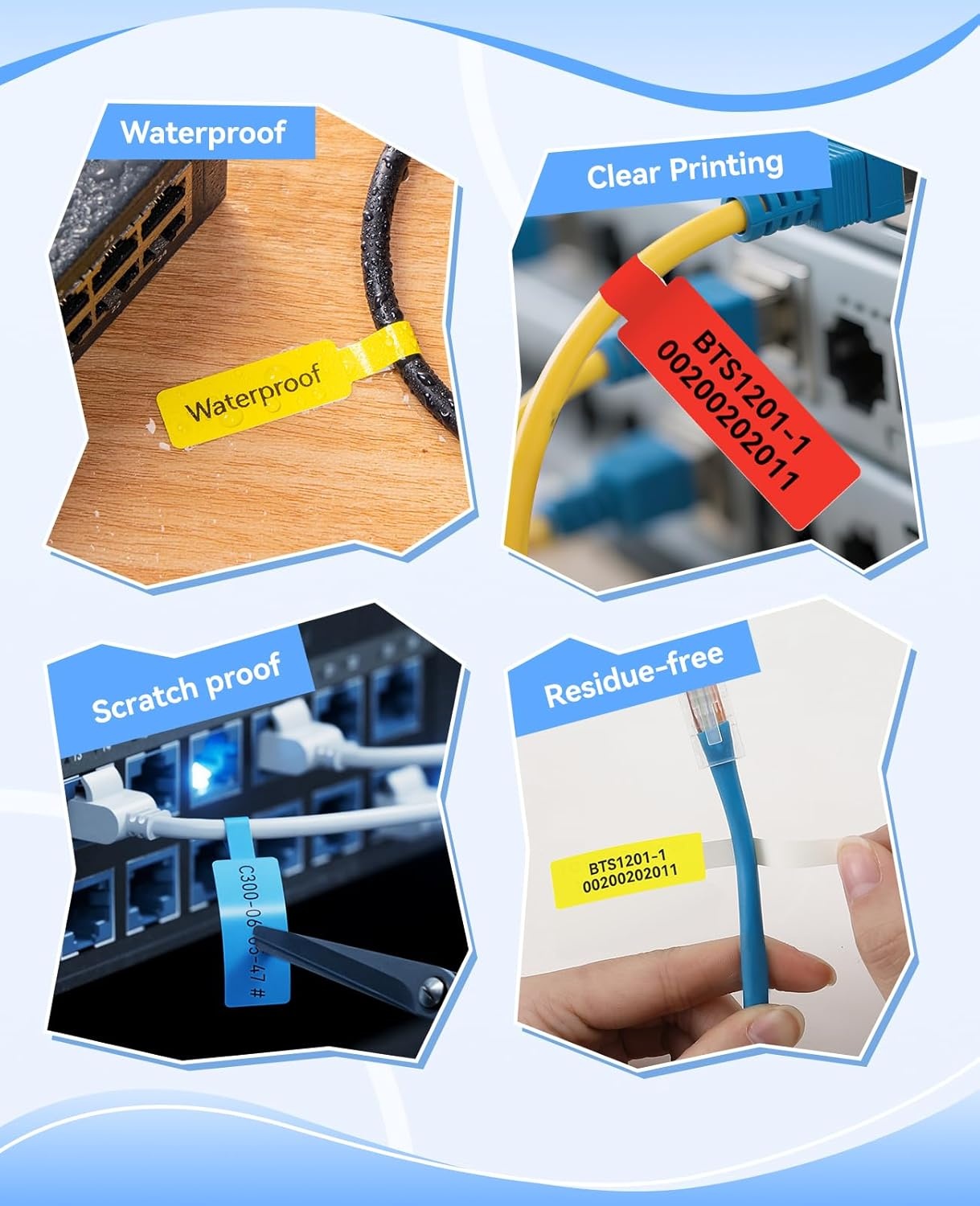 image:imageNIIMBOT D11 D110 Label Maker Tape Adhesive White Label Paper 047 X 429 125 X 109mm 65 LabelsRoll Compatible for NIIMBOT D11 D110 Label Printer Thermal PaperRed Yellow Blue 3RollMix Color