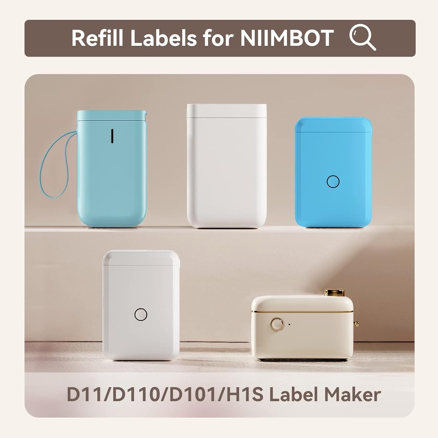 image:imageNIIMBOT Refill Labels Compatible with D11D110D101H1S Label Maker Waterproof OilProof Travel Bottles Labels for Storage Bins Jar Cosmetic Container JADENS D110ampD11Clear14x25