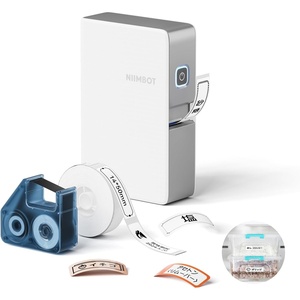 image:imageNIIMBOT B18 Label Maker with Tape Portable Bluetooth Label Printer Support Color Printing Mini Sticker Labeler Rechargeable for Home Office Small Business Outdoor Storage White