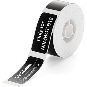image:imageNIIMBOT B18N1 Thermal Transfer Labels 051 x 137 13x35mm Only for B18N1 Label Maker PET Material Waterproof and HighTemperature Resistance Long Storage TimeLuminousBlack