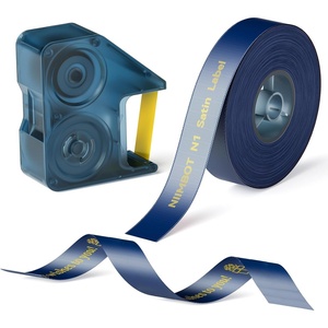 image:imageNIIMBOT N1 Satin Ribbon Set Only for N1 Label Maker for Gift Wedding Party Craft Wrapping DIY Navy Blue Satin Ribbon14mm x 51m with Gold Ribbon14mm x 62mNavy Blue