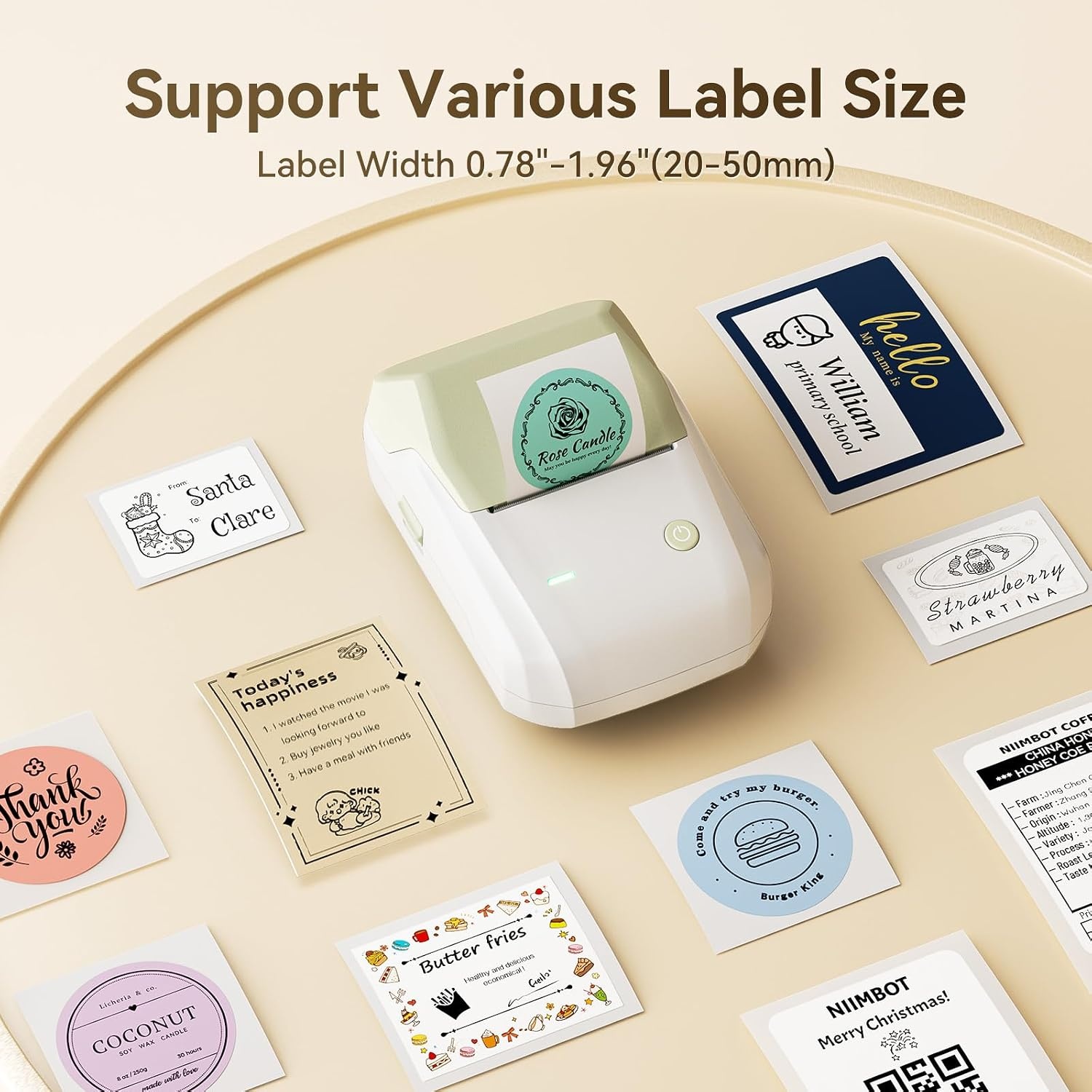 image:imageNIIMBOT B1 Barcode Label Maker Bluetooth Thermal Label Printer Portable Sticker Maker for Home Organization Mailing BakeryGrocery Small Business Compatible with Phone ComputerMint