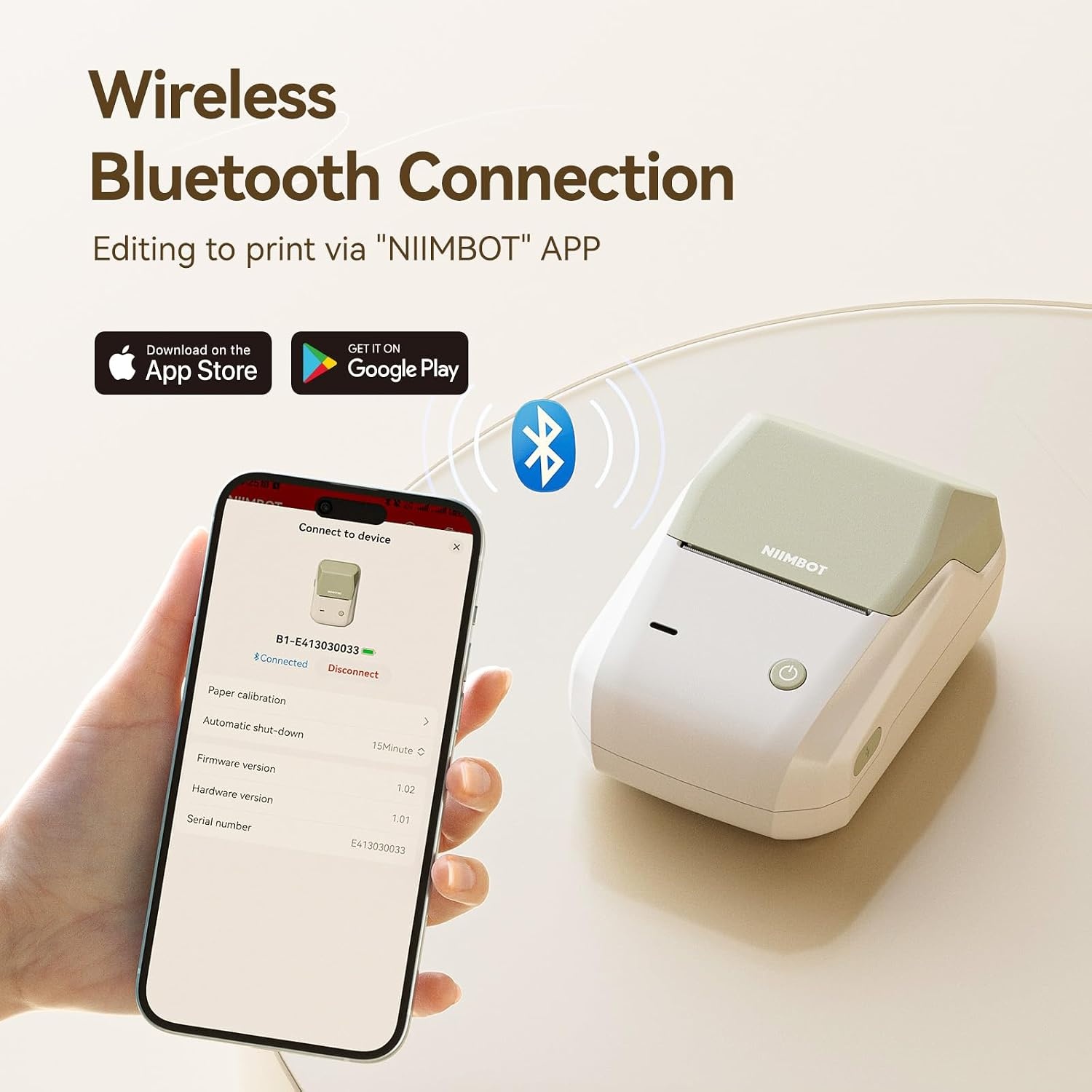 image:imageNIIMBOT B1 Barcode Label Maker Bluetooth Thermal Label Printer Portable Sticker Maker for Home Organization Mailing BakeryGrocery Small Business Compatible with Phone ComputerMint