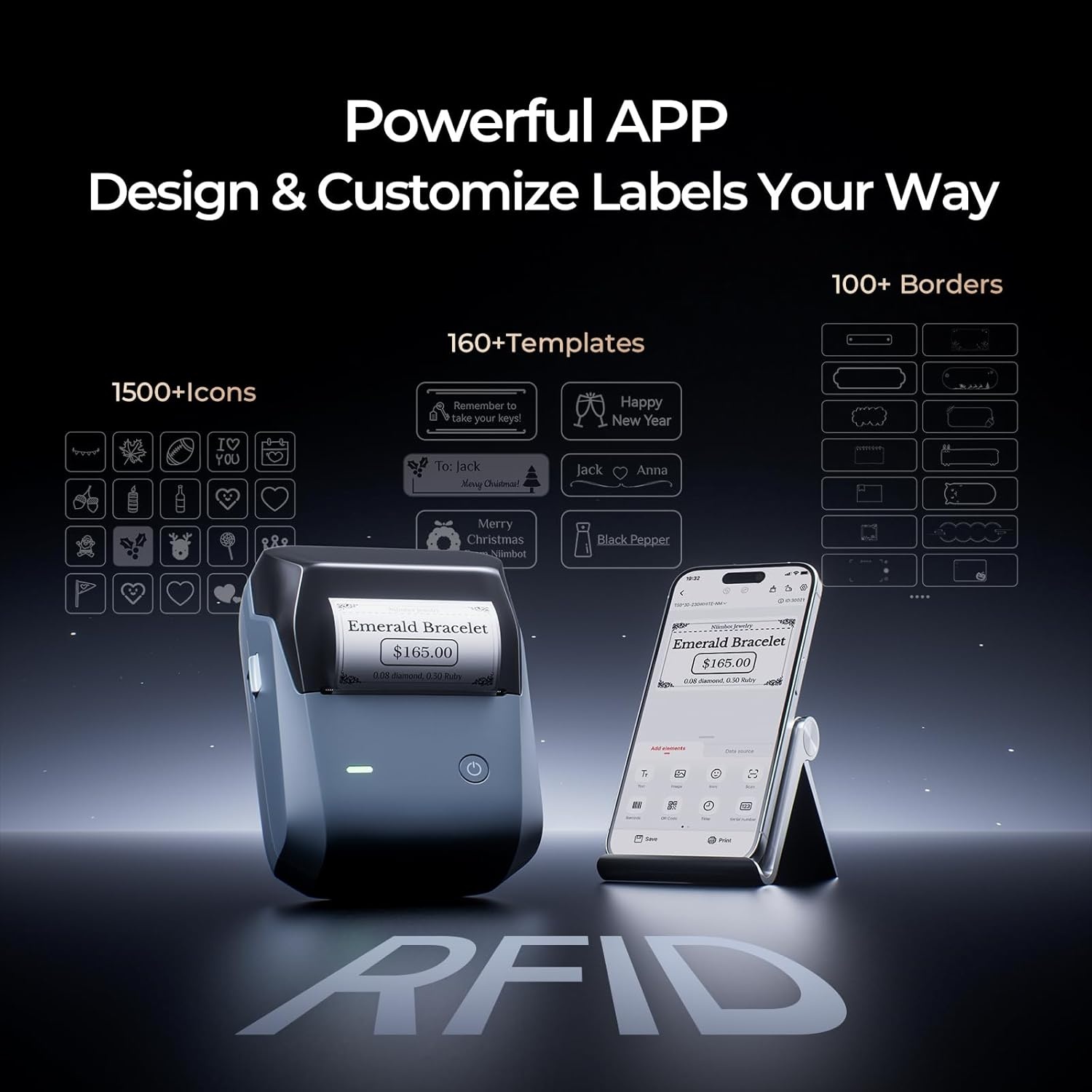 image:imageNIIMBOT B1 Pro Label Maker 300DPI HD Label Printer Ideal for PhotosStoresNotesStudy Graphics Small Business Builtin a Roll of Label2 x 12 inchesWhite Light BlueBlue